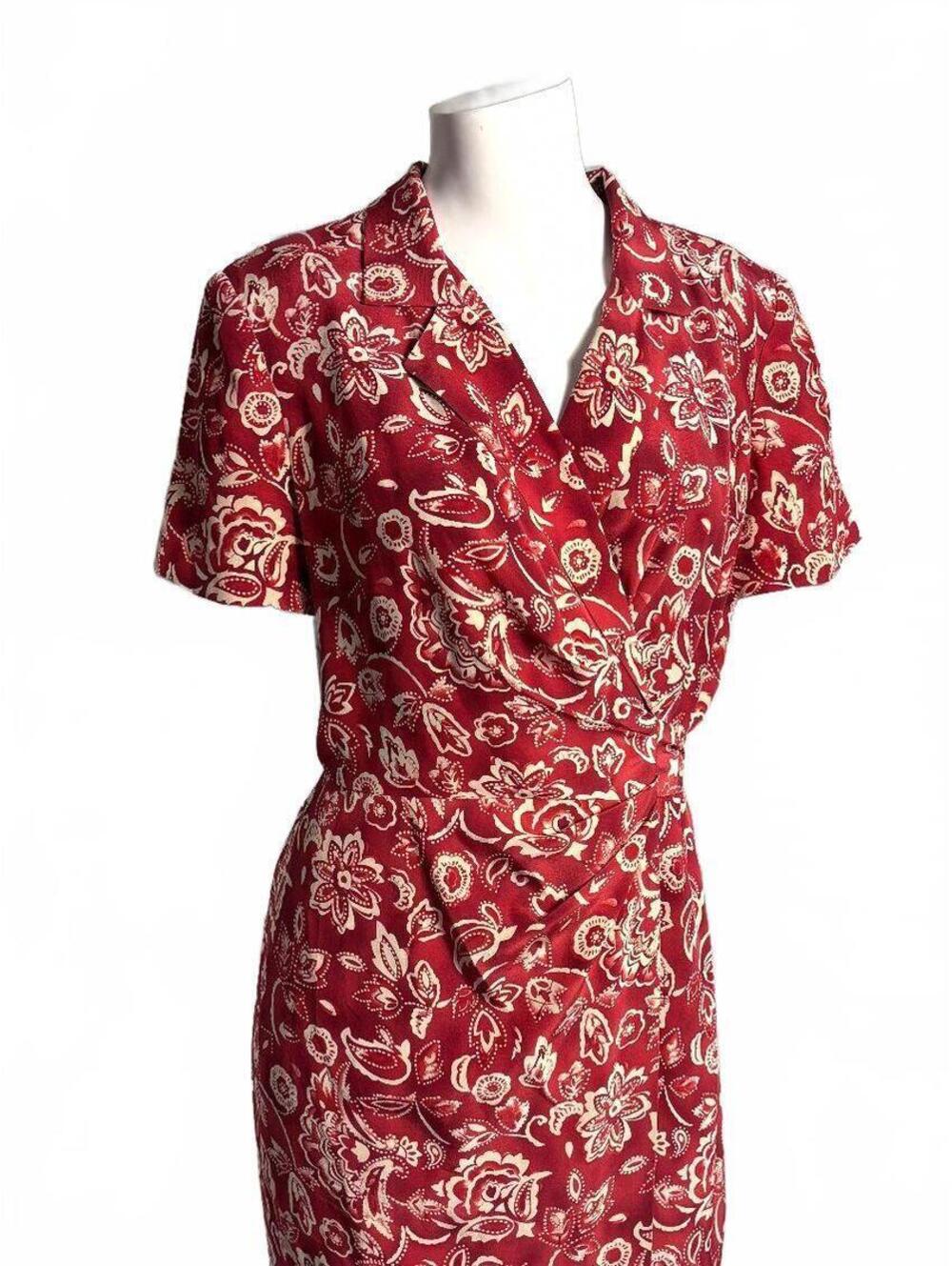 Vintage Talbots Silk Floral Wrap Dress
